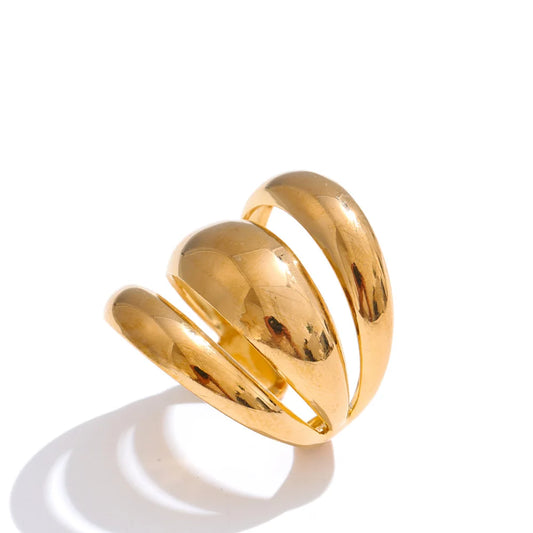 Bague volcanique dorée géométrique Zistwar Jewels