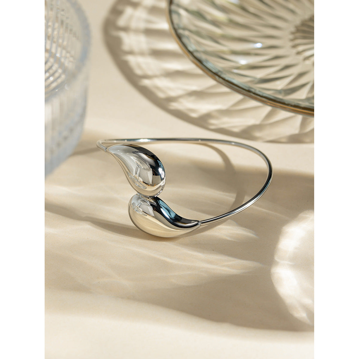 Bracelet Jonc ajustable - Bras et Poignet en Acier inoxydable